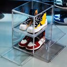 Sneakers için Manyetik Kapatma Şeffaf İstiflenebilir Akrilik Ayakkabı Kutuları